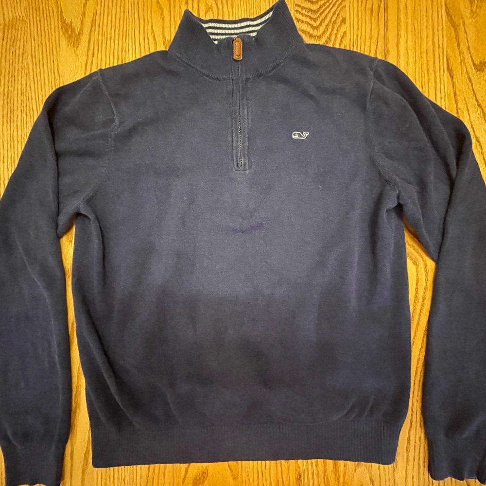Vineyard Vines Boys Navy Blue Half-zip Sweater - XL